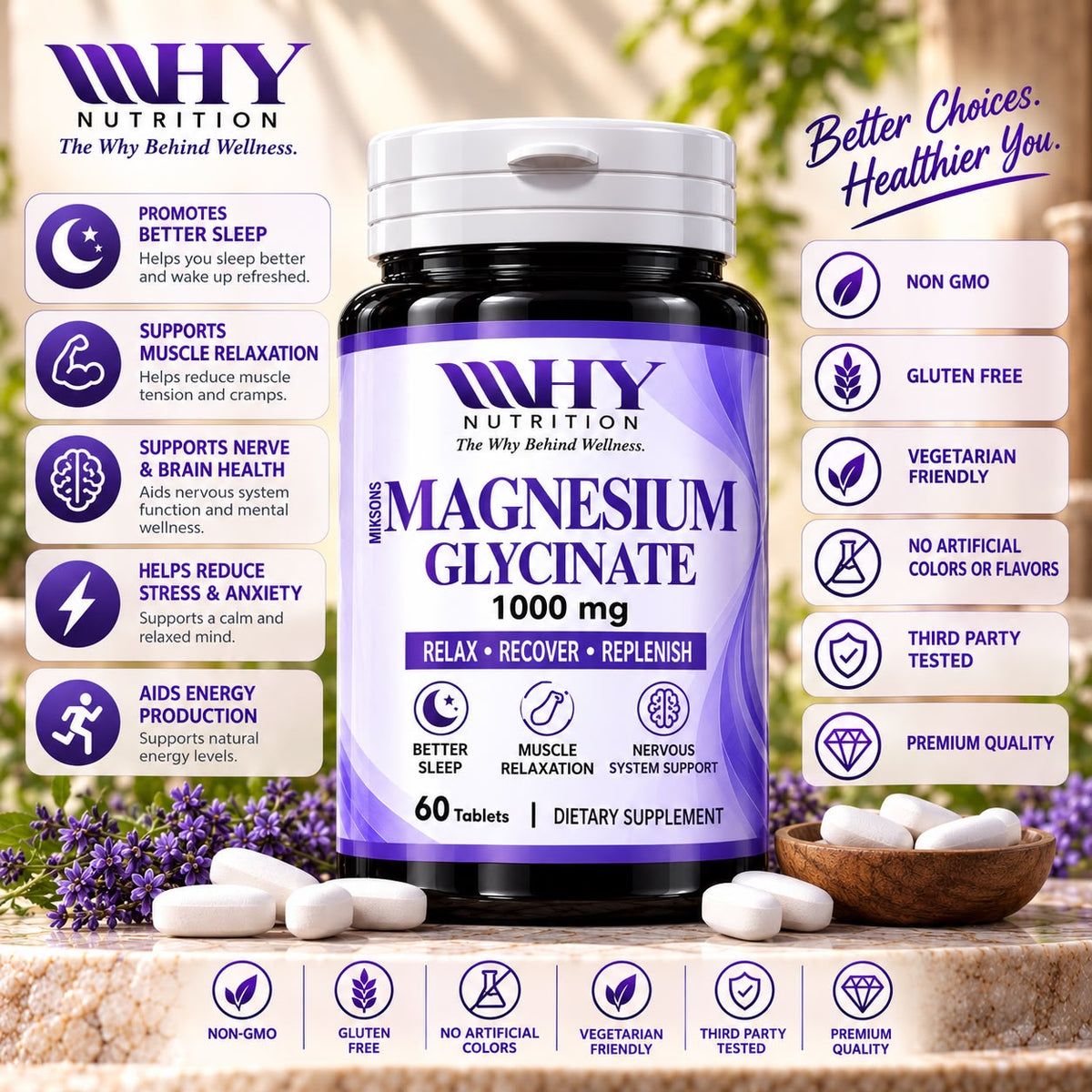 Magnesium Glycinate 60 tablets