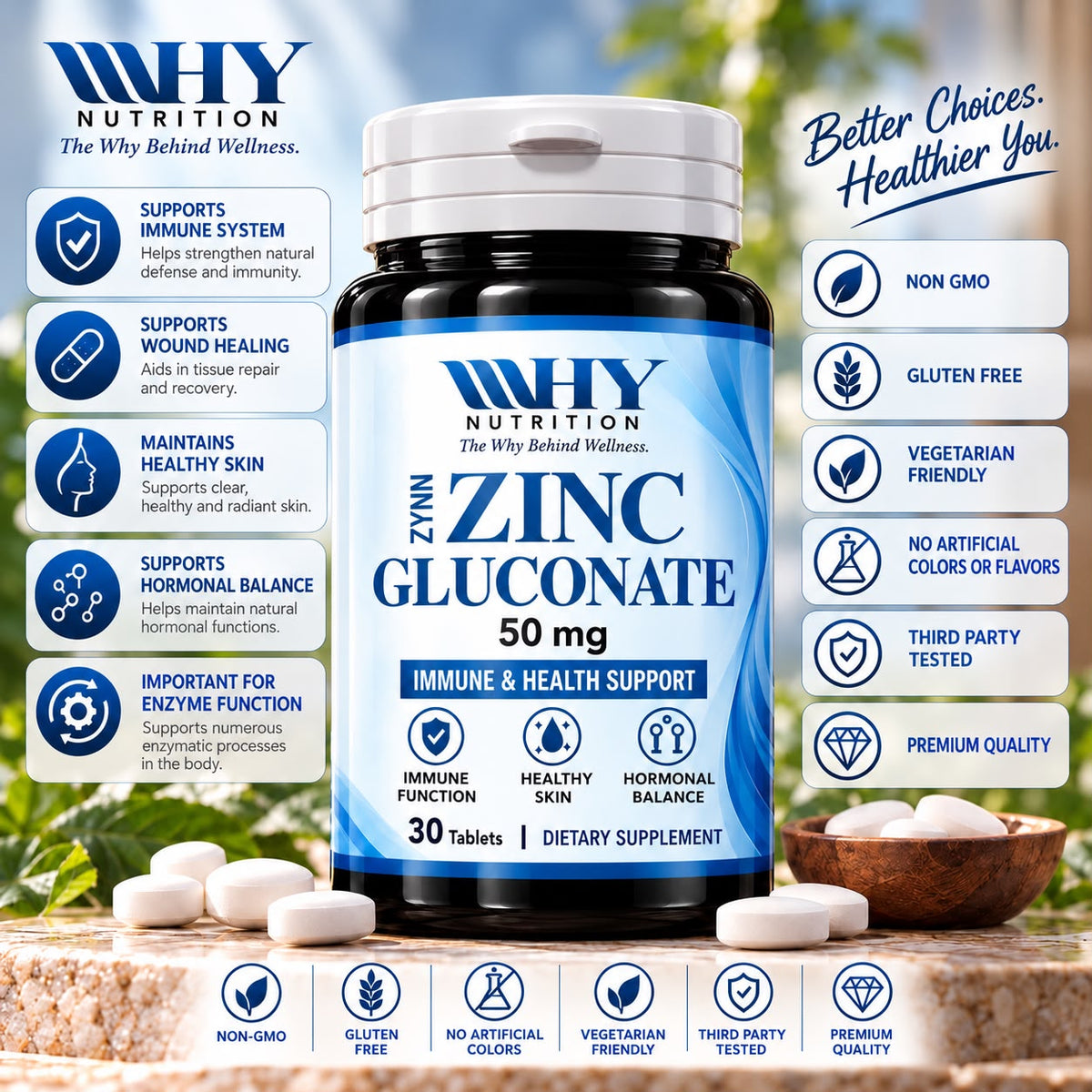 Zinc Gluconate 30 Tablets